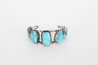 Turquoise & Silver Cuff Bracelet