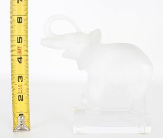 Lalique Frosted Glass Elephant Figurine