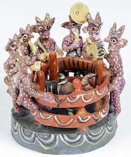 Vintage Ocumicho Mexican Pottery Group