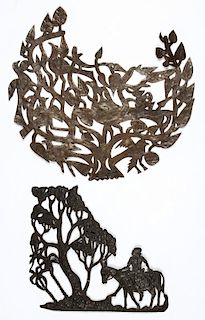 2 Haitian (20th c.) Steel Drum Art Sculptures