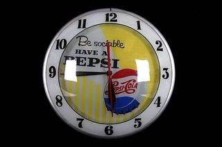 Double Bubble Pepsi "Be Sociable"  Clock 1950's