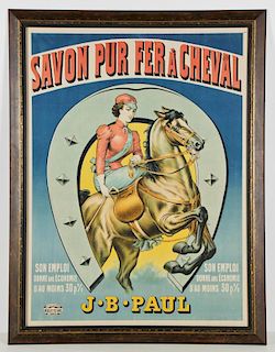 Antique French Horseshoe Advertising Poster