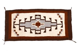 Mexican Woven Trading Post Style Wool Rug