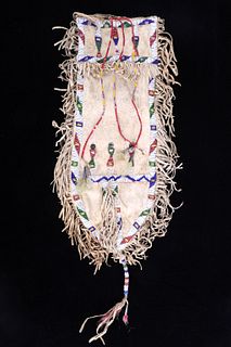 Sioux Quilled & Beaded Tobacco Pipe Bag 19th C.