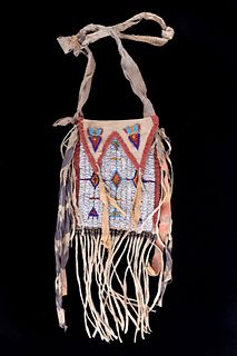 Sioux Beaded Hide Flat Hunting Possibles Bag