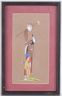Harvey Pratt Native American Brave Framed Painting