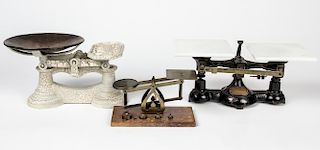 3 Antique Dry Goods Counter Scales