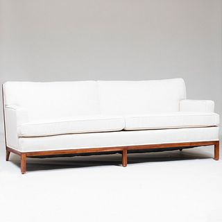 Modern White Twill Upholstered Sofa