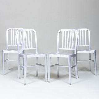 Set of Four Modern Aluminum Side Chairs, After a Model by Emeco