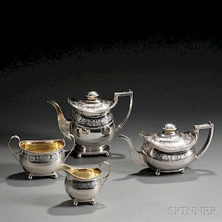 Four-piece George III Sterling Silver Tea Service
