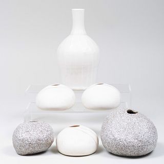 Group of Six Modern Porcelain Vases