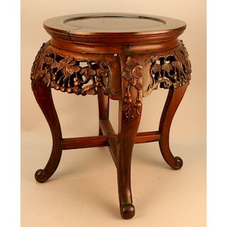 19th Century Carved Chinese Stool