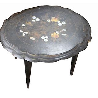 Antique Mother of Pearl Inlaid Table (as is)