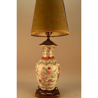 Antique French Gilded Floral Lamp
