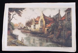 Italian Canal Scene Signed/Number French Print