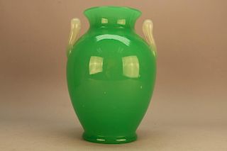 Antique French Opaline Glass Vase