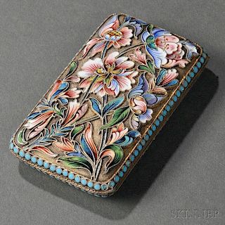 Russian .875 Silver-gilt and Shaded Cloisonné Enamel Case