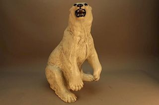 Large Signed Italian Ceramic Polar Bear