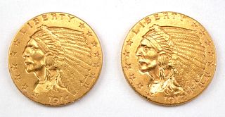 (2) Indian Head Gold $2.50 Quarter Eagles 