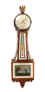 Antique Chelsea Reverse Painted Banjo Clock