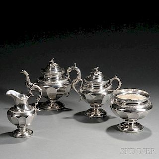 Four-piece Tiffany & Co. Coin Silver Tea Service