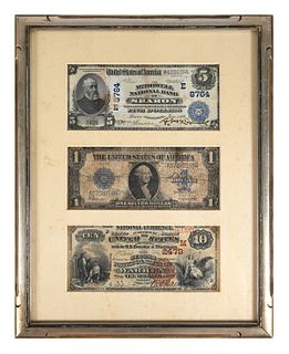 (3) US Banknotes $1 $5 $10 Series 1923 1902 1882