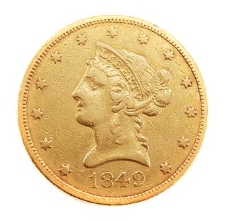 1849 US Gold Ten Dollar $10 Coin