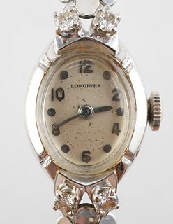 Vintage Longines 14K Diamond Wrist Watch 