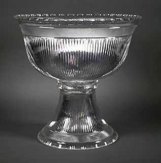 Large Dorflinger Cut Glass Footed Punch Bowl 