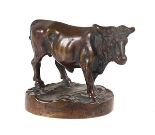 Vintage Bronze Bull Sculpture