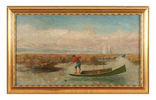 Style of Winslow Homer, O/C, Fisherman