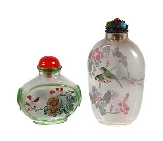 (2) Reverse Painted Snuff Bottles