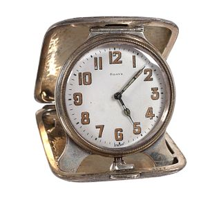 Majestic Watch Co 8 Day Travel Clock Sterling Case