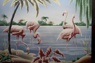 Signed Flamingo Gouache