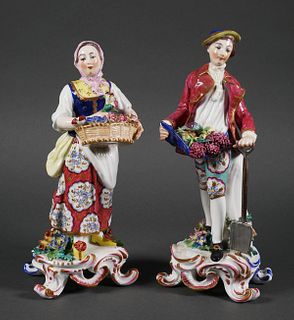 Pair Samson Polychrome Porcelain Figurines