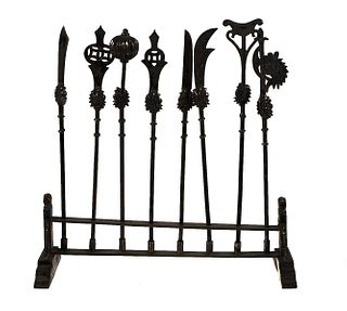 Sterling Miniature Weapons Rack Chinese Polearms