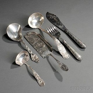 Six Pieces of Silver Flatware
