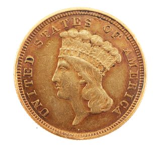 1854 $3 Indian Princess Gold Coin 