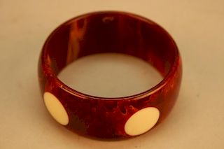 Red/White Polka Dot Vintage Bangle