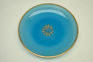Gilded French Opaline Glass Dish