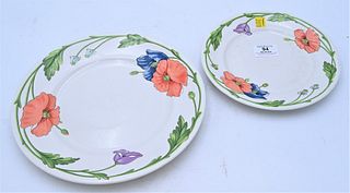 18 Piece Villeroy & Boch "Amapola" Partial Dinnerware Set, to include 8 dinner plates, 8 luncheon plates, along with a serving tray and bowl.