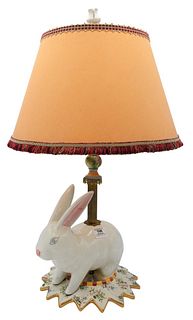 Mackenzie-Childs Rabbit Table Lamp, height 28 inches.