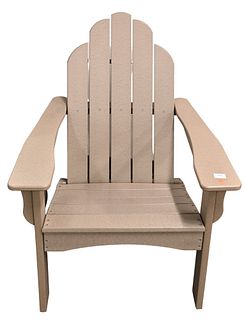 Set of Four Malibu Outdoor Living Adirondack Chairs, polywood, height 38 inches, width 29 inches.