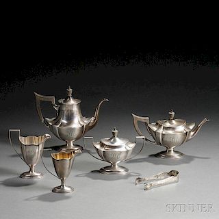 Five-piece Gorham Plymouth   Pattern Sterling Silver Tea and Coffee   Service