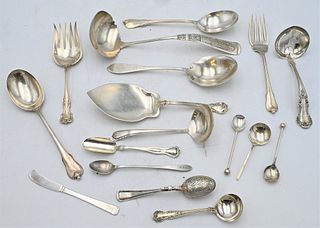 Group of Sterling Silver Flatware, to include serving spoons and forks, ladles, etc. 28.8 t.oz.