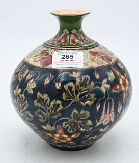 Art Nouveau Royal Bonn Oak Dutch Vase, having globular body and small flared rim, height 7 1/2 inches.