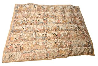 Indonesian/Balinese Calendar on Cloth, 19th century, 52 x 64 inches.
