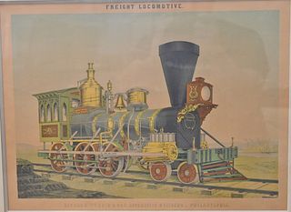 Freight Locomotive, Richard Norris and Sons Locomotive Builders, Philadelphia, lithograph in colors, sight size 17 3/4 x 13 1/4 inches.