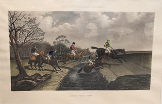 Two Piece Lot, to include Charles Hunt & Sons hunt scenes "Greensleeves Leads the Way (McQueen's Steeple Chasings), 1873"; along with "Here They Come 