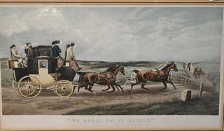 C.R. Stock, "We Shall Do It Easily", 1881, colored engraving, 17 x 30 1/2 inches.